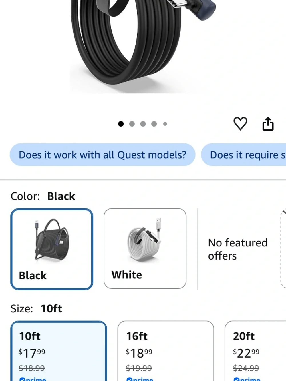 Black USB-A to L-Shaped USB-C Charging & Data Cable